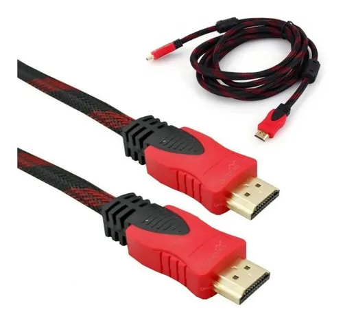 CABLE HDMI MALLADO ROJO Y NEGRO 3 TMS